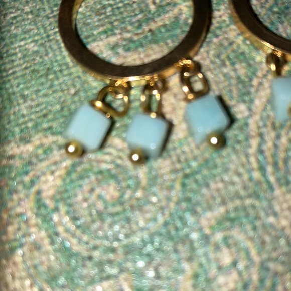 Amazonite Hoop Earrings - Picture 2 of 3